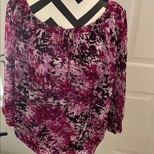 White House Black Market floral blouse size M